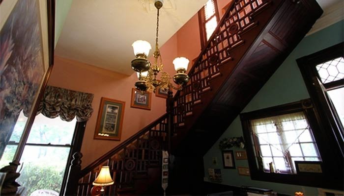 An interior stairway